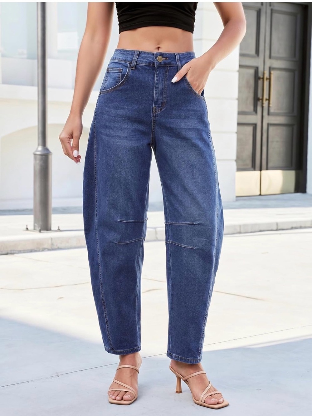 GRAPENT Barrel Jeans | High Rise | Stretch Denim | Size Small | Like New